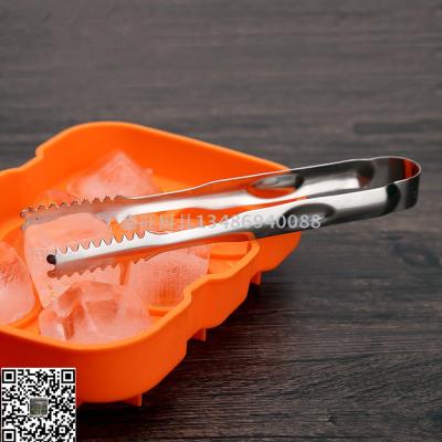 Stainless steel ice clip large ice cube ice clip barbecue food sandwich bread roll snack bar