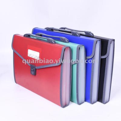TRANBO 13 pockets expanding file A4FC size file bag business file folder with handle