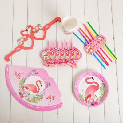 Flamingo party supplies children's birthday suit creative venue layout props