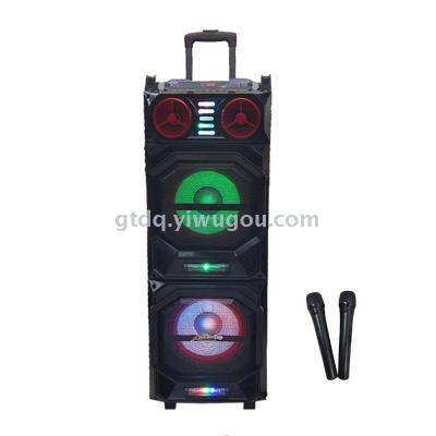 210B double 10-inch pull rod battery sound stage speaker with two microphone LED lights