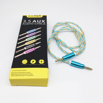 Rainbow aluminum alloy is a 3.5mm car audio link for AUX car audio box