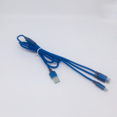 Three-in-one data line one towed three multi-function universal data transmission charging line usb cable wholesale