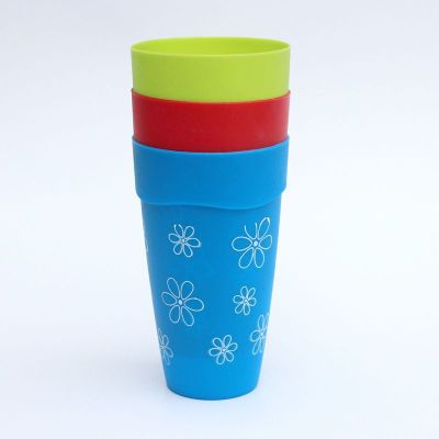 HQ Color Printing Gargle Cup Candy Color Simple Plastic Mouthwash Cup Wave Cup Bathroom Toothbrush Cup