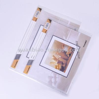 TRANBO transparent file bag with color paper data bag A4FC size OEM clear bag