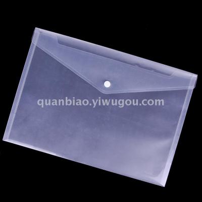 TRANBO cheap PP file bag tranparent color data bag with Button file folder A4 FC A5 A3 size