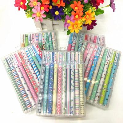 Korean stationery broken flower neutral color notebook diary entry DIY pen 10 color suit