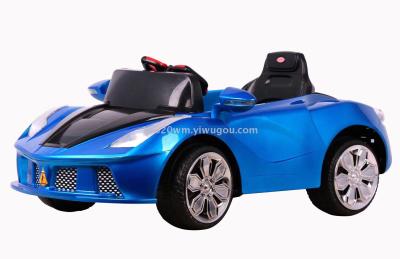 Children's electric four-wheeler dazzle colorful lights four-wheel shock absorber run ferrari USB swing