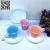Color earth coffee set, embossed macaron cup and saucer, manufacturers direct sales