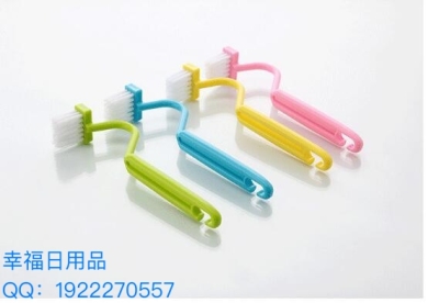 Sanitary toilet brush plastic brush Japanese curved handle cleaning brush V - shaped toilet inner corner brush