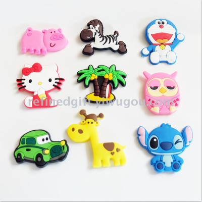 Creative animal refrigerator message board magnet PVC cartoon magnetic paste personality Creative decoration a set of magnetic paste