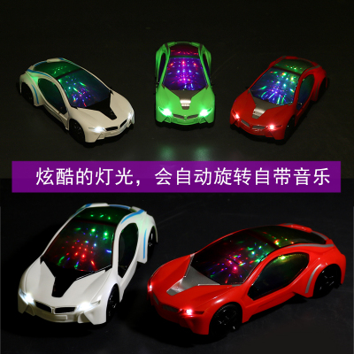 Children's dazzling lights wanxiang speed sports car with music projection electric toy car wholesale sales