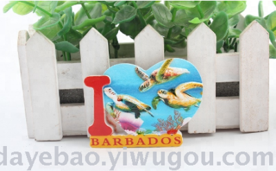 Barbados love Marine tourism resin souvenir refrigerator stickers