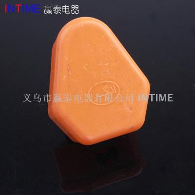 British 13A 3 flat pin top plug ceramic plug orange color shell with fuse