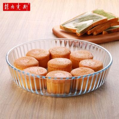 Microwave oven high-temperature tableware toughened glass baking tray household transparent dishes deep soup plate