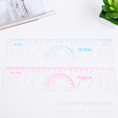 Student creative stationery multi-function four-in-one ruler to learn painting office to support direct sales manufacturers