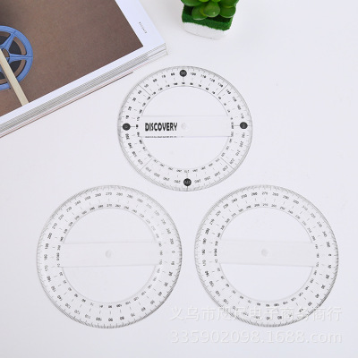 Bin bin-bin stationery students with protractor ruler, plastic transparent ruler and 360-degree protractor