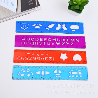 New multifunctional students use ruler scale 20cm ruler letter template to draw ruler