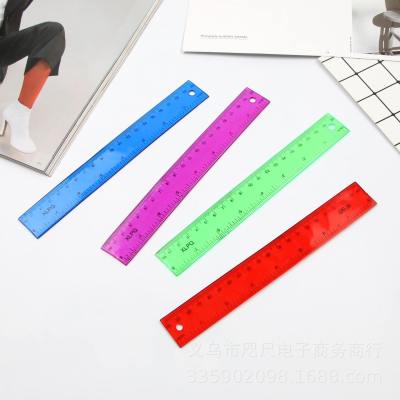 Manufacturer direct sale multi-specification PVC plastic ruler custom measuring tools student stationery candy color plastic ruler