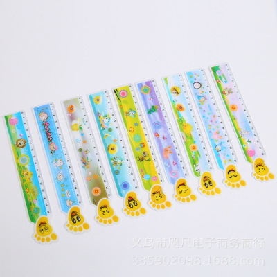 Cartoon Wholesale plastic students direct ruler fun advertising PVC scale ruler children's art supplies 3D