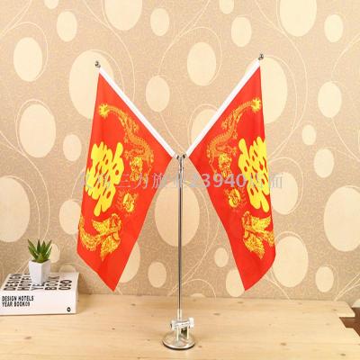 The stainless steel flag stand of the desk flag stand of the table with movable suction cup table