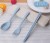 Wheat creative children travel portable tableware gift box with student chopsticks fork spoon set