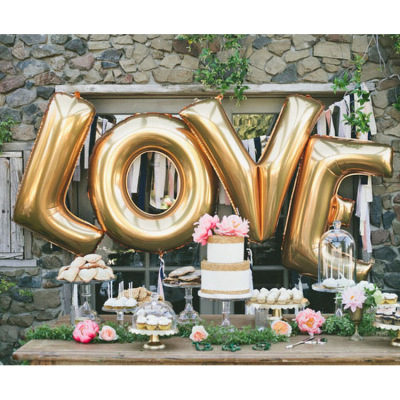 40-inch large gold and silver letters a-z aluminum balloon wedding party decoration balloon letters