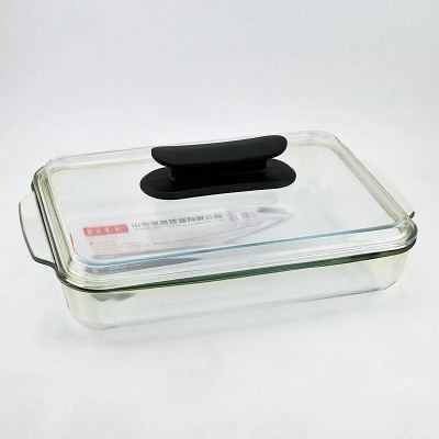 Long square tempered glass cooker pan for finex oven microwave oven displaying tray fish dish