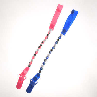 Turkish Blue Eyes Fork Baby Teether Pacifier Anti-Drop Chain