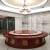 Shanghai hotel box solid wood electric round table new Chinese style solid wood marble dining chair