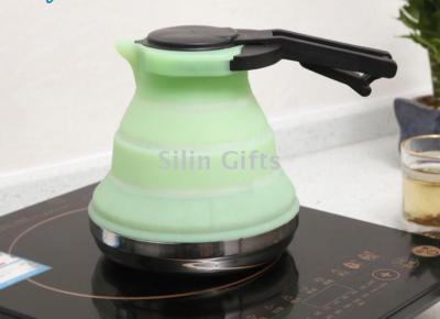 Portable cooking silicone kettle can be folded travel kettle creative silicone folding retractable kettle