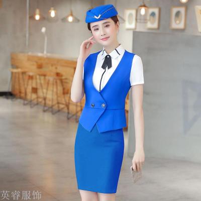 Professional suit women's fashion temperament summer work suit Korean version of formal suit work clothes shirt skirt