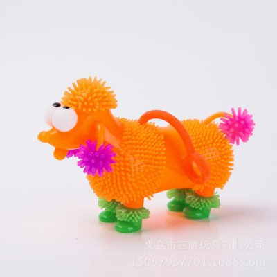 New products hot selling whistling poodle shining toy hair ball vent BB call seven color sound ball manufacturer wholesale