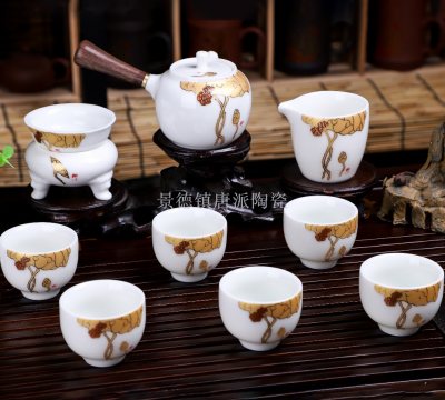 Tea set teacup teapot travel Tea set ceramic cover bowl jingdezhen ceramic pot kung fu Tea set Tea pot