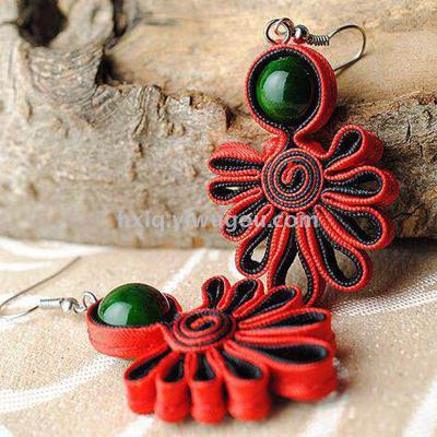 Xinsu Embroidered Cloud Chinese Style Buckle Barrettes Hair Accessories a Pair of Hairclips
