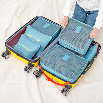 Increase the thickness of waterproof suitcase clothing underwear sorting travel bag six - piece set