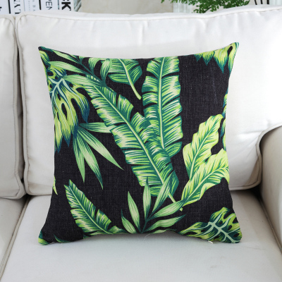 New style tropical plant printing cotton and linen pillow cover decorative bedside chair sofa cushion cover