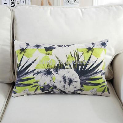 Rectangular cushion for leaning on sofa chair back cushion for leaning on car back pillow flax printing bag long pillow