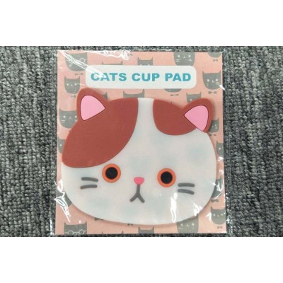 Web celebrity cat cup-pad silicone cup-pad heat shield mat anti-skid pad bowl mat food mat