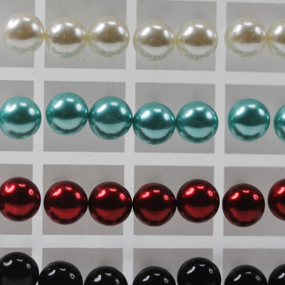 Abs pearl earring round plastic bead accessories yiwu manufacturers wholesale large quantity congrong you