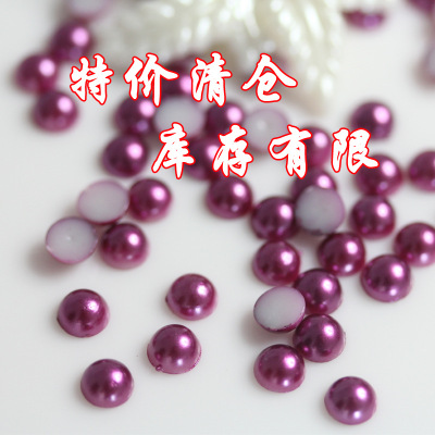 Wholesale creative diy pearl beads 6mm half paint plastic beads manufacturers direct supply
