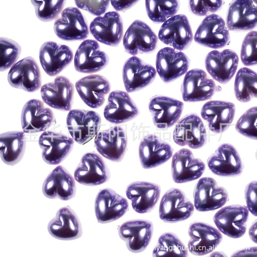 10 * 10mm Paint Heart-Shaped Plastic Beads Scattered Beads Hat Accessories Factory Direct Sales Spot Supply