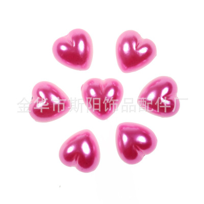 Half peach heart baking paint plastic pearl beads diy mobile phone shell material shoe accessories wholesale