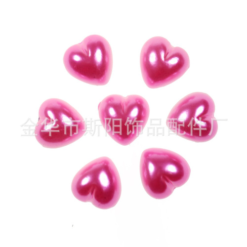 Half Face Peach Heart Paint Plastic Pearl Loose Beads Diy Mobile Phone Shell Material Shoes Accessories Wholesale 