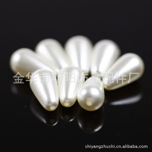 yiwu factory direct supply 10*18 mabs water drop pearl high brightness imitation pearl plastic loose beads