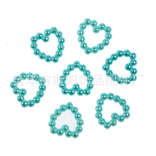 single-sided peach heart beads 10 * 10mm heart-shaped paint plastic beads yiwu pearl factory direct wholesale