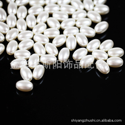 Direct selling double hole 5*7mm oval lacquer pearl plastic imitation pearl beads yiwu city manufacturers wholesale
