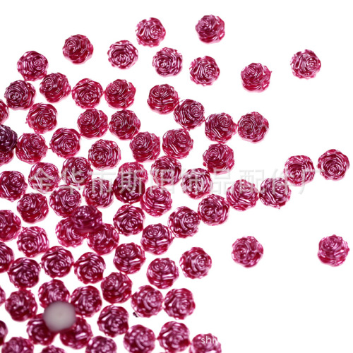 Yiwu Wholesale Big Rose Plastic Pearl Resin Flower Paint Plastic Loose Beads Factory Direct Quantity Discount