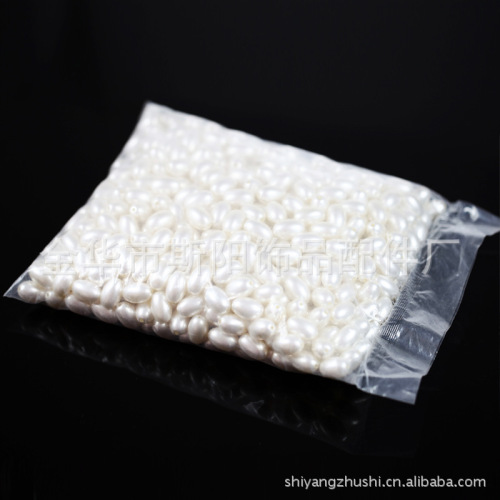 yiwu wholesale paint plastic loose beads 8 * 10mm oval straight hole pearl abs plastic pearl factory direct sales