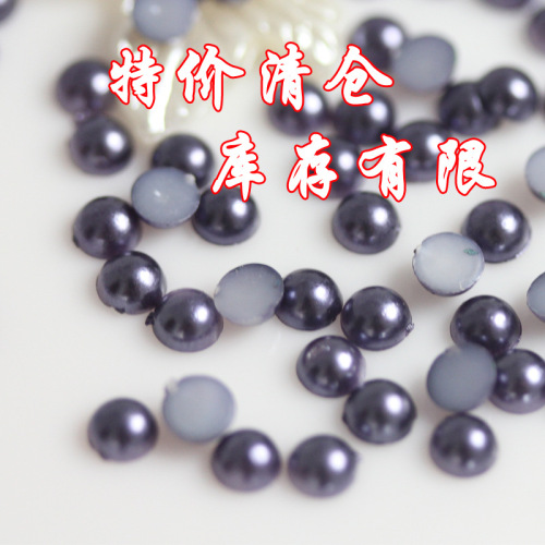 yiwu 6mm semicircle paint plastic loose beads fashion exquisite jewelry accessories clothing accessories abs imitation pearl