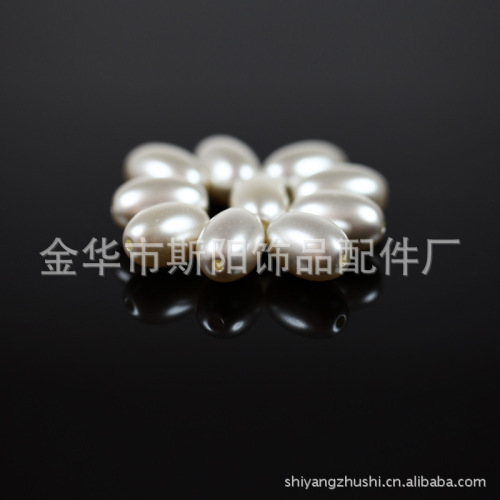 Direct Wholesale Pearl Factory 6*12 Oval Paint Perforated Plastic Imitation Pearl Clothing Accessories Hair Accessories